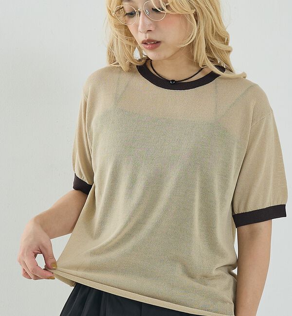 NOMINE「リンガー ニット Tシャツ」|Tシャツ・カットソー|