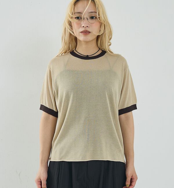 NOMINE「リンガー ニット Tシャツ」|Tシャツ・カットソー|