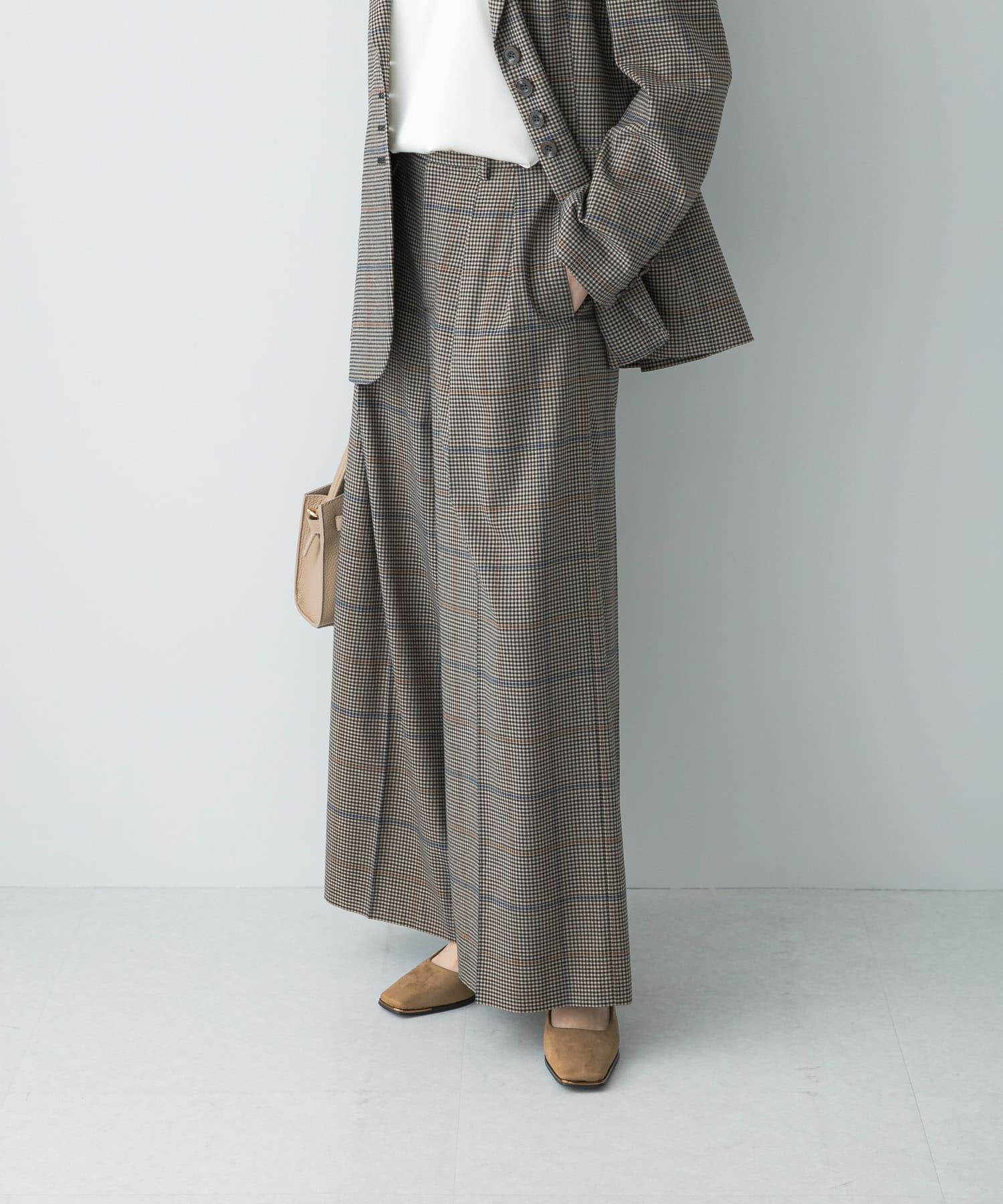 URBAN RESEARCH ROSSO「チェックワイドスラックス」|その他|ブラウン系その他