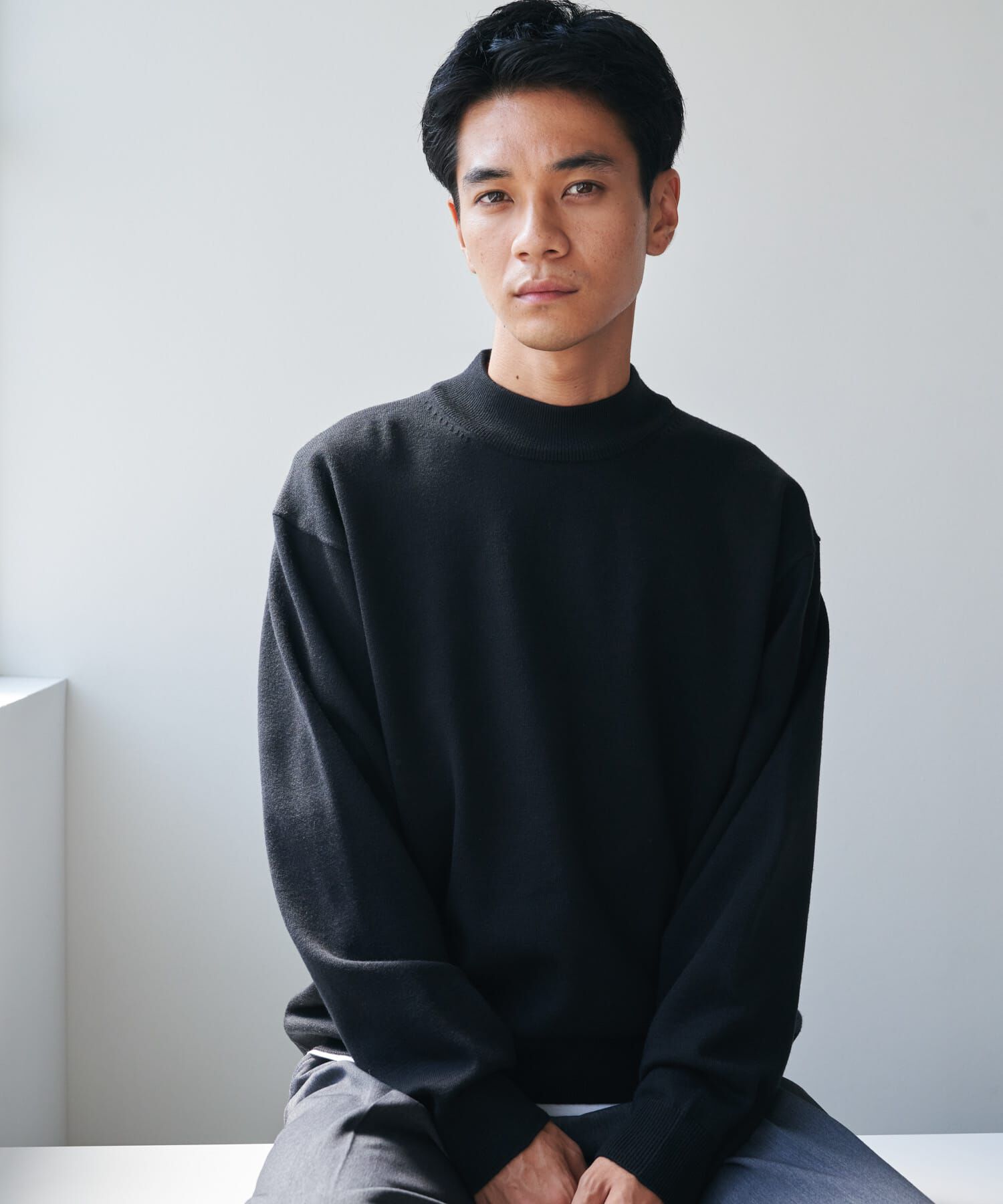 URBAN RESEARCH DOORS「『仁村紗和さん着用』『UR TECH 200日ニット』 モックネック」|ニット・セーター|