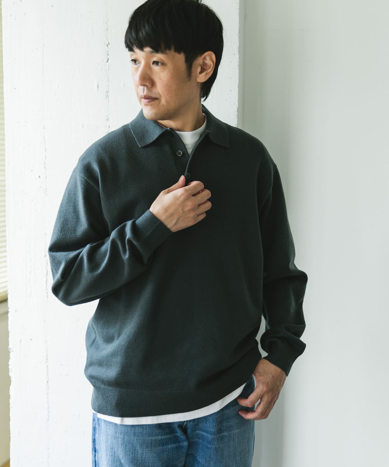 URBAN RESEARCH DOORS「『XLサイズ/WEB限定/仁村紗和さん着用』『UR TECH 200日ニット』 ポロシャツ」|ポロシャツ|