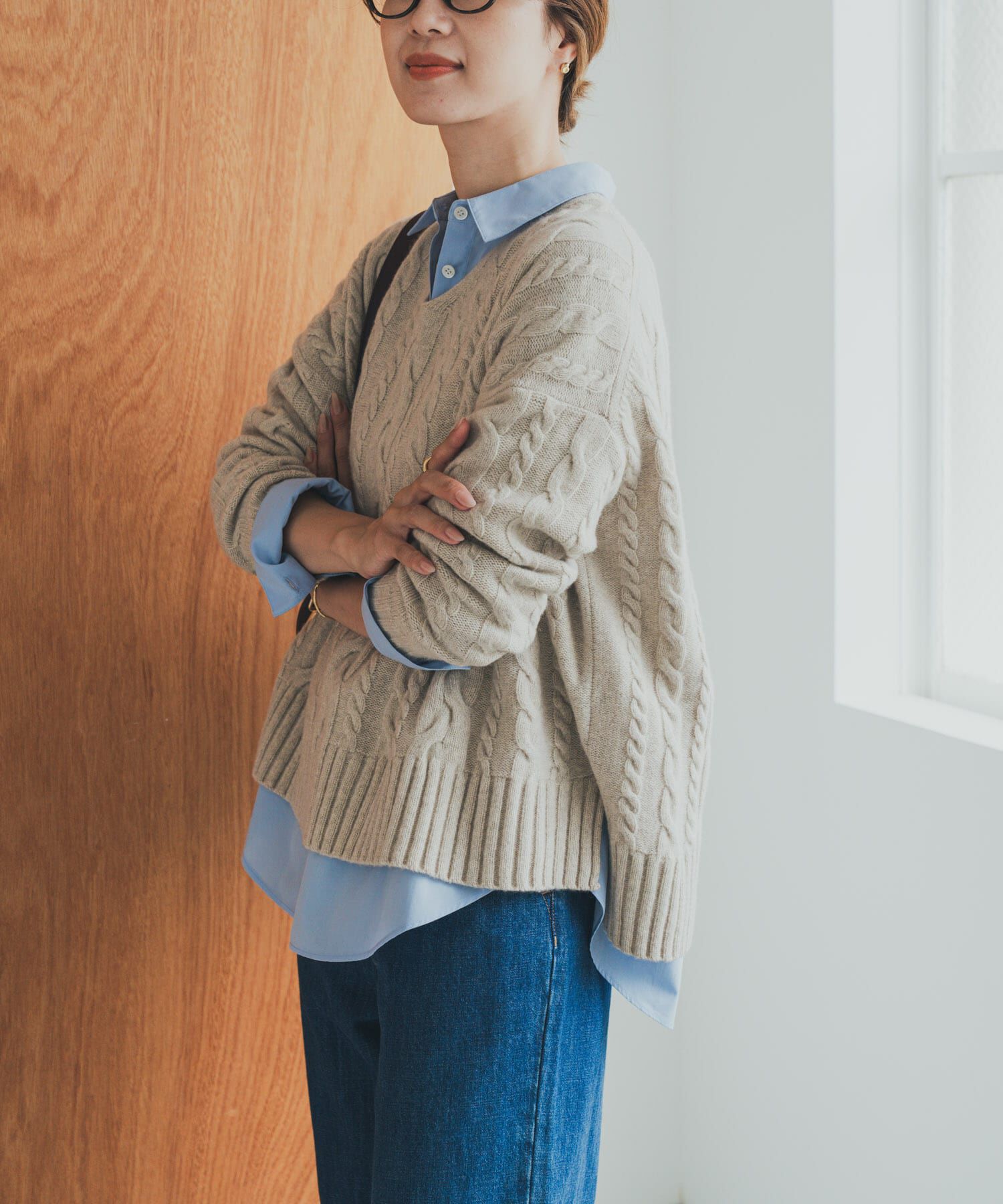 URBAN RESEARCH DOORS「ハミルトンウールアラン柄プルオ-バー」|ニット・セーター|