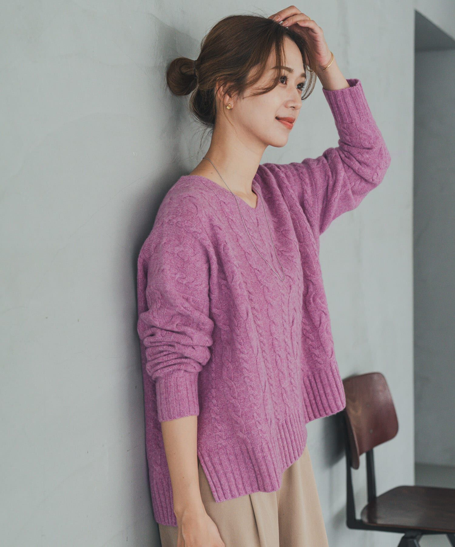 URBAN RESEARCH DOORS「ハミルトンウールアラン柄プルオ-バー」|ニット・セーター|