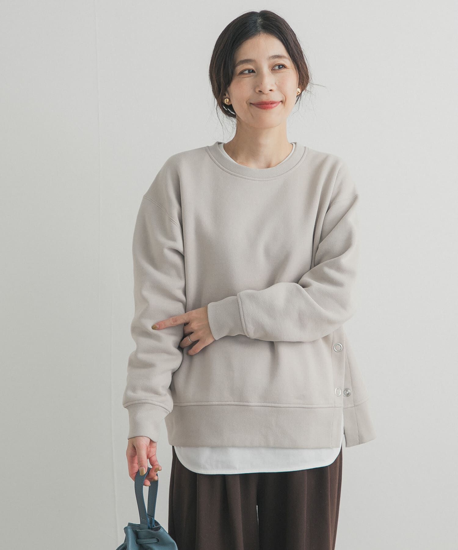 URBAN RESEARCH DOORS「『一部WEB限定カラー』『UR TECH』裏起毛サイド釦スウェット」|スウェット・ジャージ|