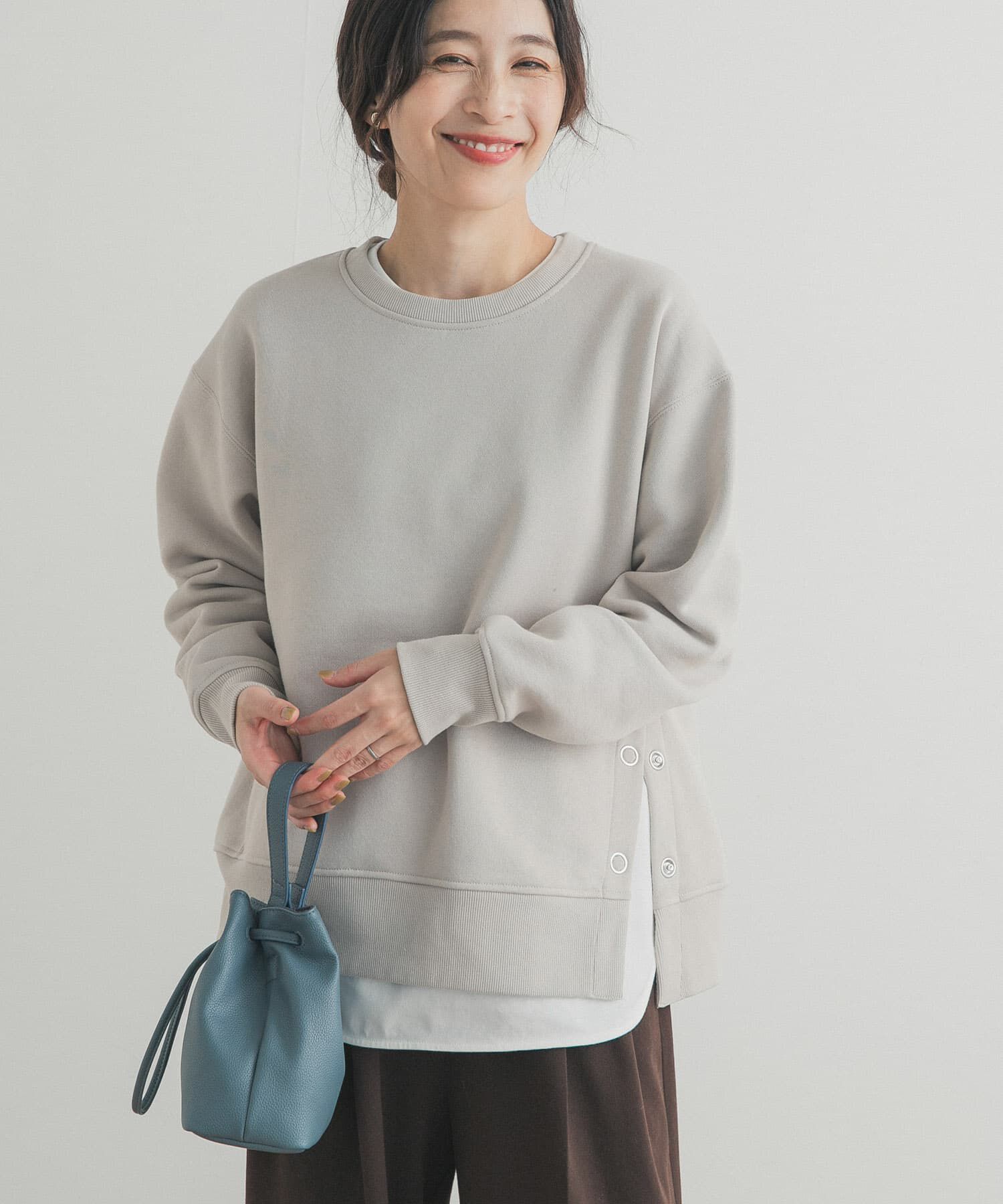 URBAN RESEARCH DOORS「『一部WEB限定カラー』『UR TECH』裏起毛サイド釦スウェット」|スウェット・ジャージ|