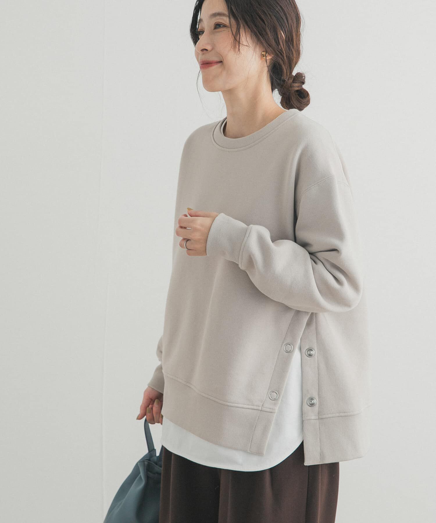 URBAN RESEARCH DOORS「『一部WEB限定カラー』『UR TECH』裏起毛サイド釦スウェット」|スウェット・ジャージ|