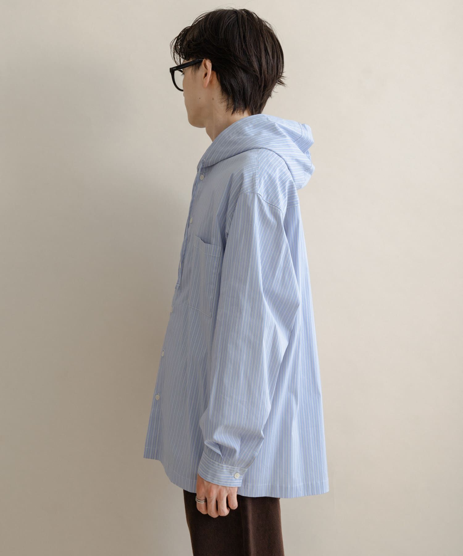 SENSE OF PLACE by URBAN RESEARCH「ストライプフーディールーズシャツ」|シャツ・ブラウス|