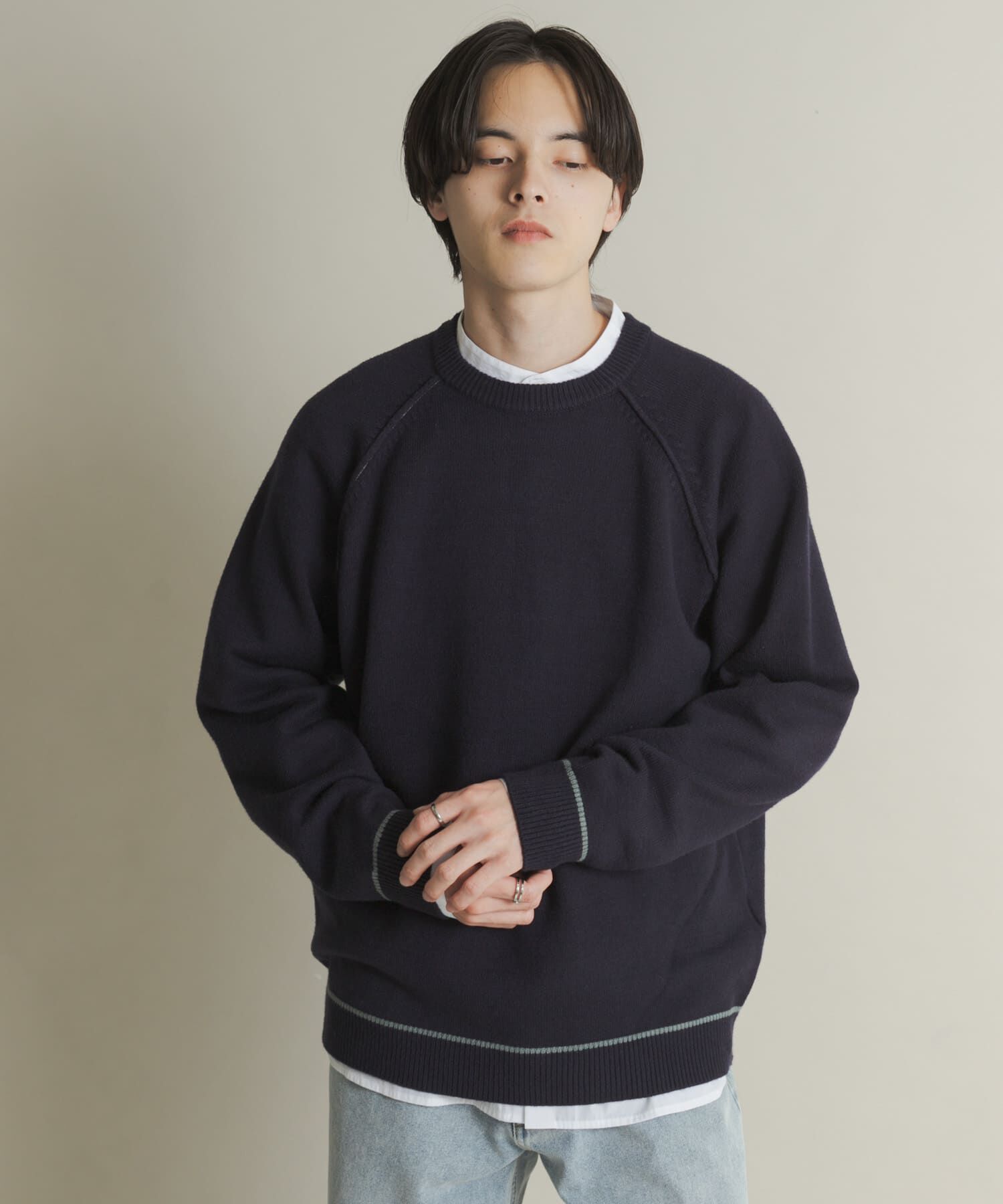 SENSE OF PLACE by URBAN RESEARCH「『一部WEB限定ｶﾗｰ』『洗濯可/毛玉防止』ｽﾄﾚｯﾁﾊｲｼｮｸﾗｲﾝﾆ」|ニット・セーター|