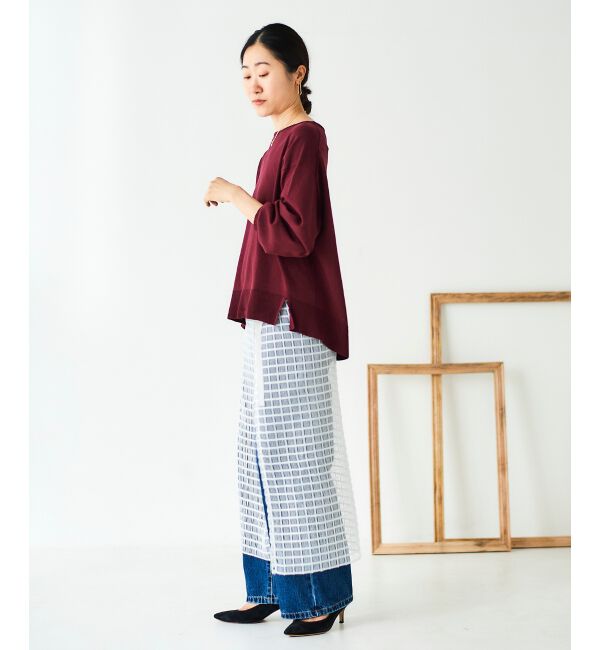 le.coeur blanc「《手洗い可能》ボリュームスリーブニットプルオーバー」|ニット・セーター|