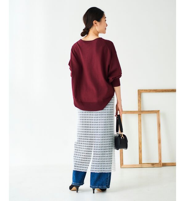 le.coeur blanc「《手洗い可能》ボリュームスリーブニットプルオーバー」|ニット・セーター|