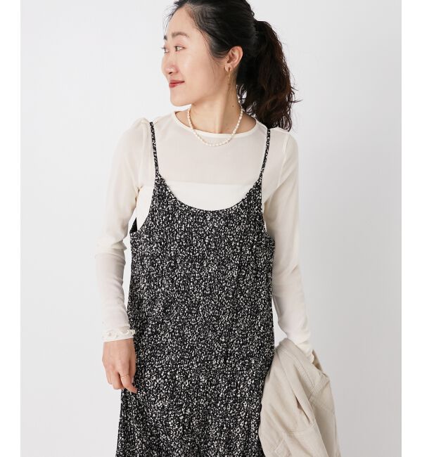  「フラワープリントプリーツキャミワンピース」|ワンピース|