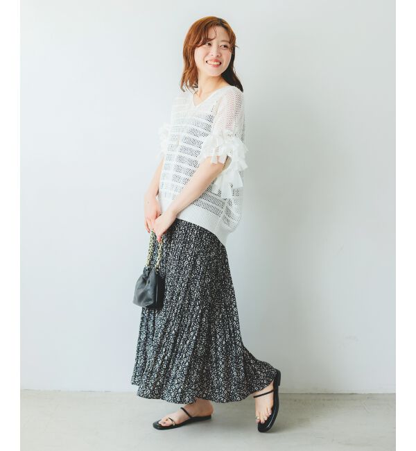  「フラワープリントプリーツキャミワンピース」|ワンピース|