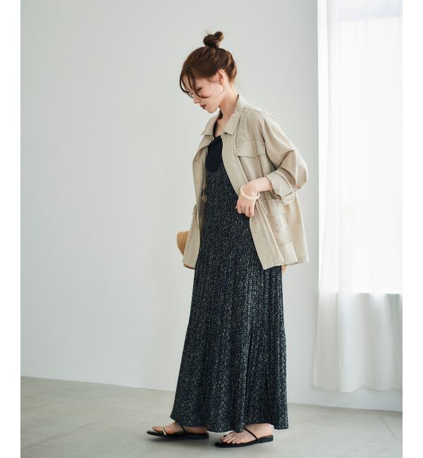  「フラワープリントプリーツキャミワンピース」|ワンピース|