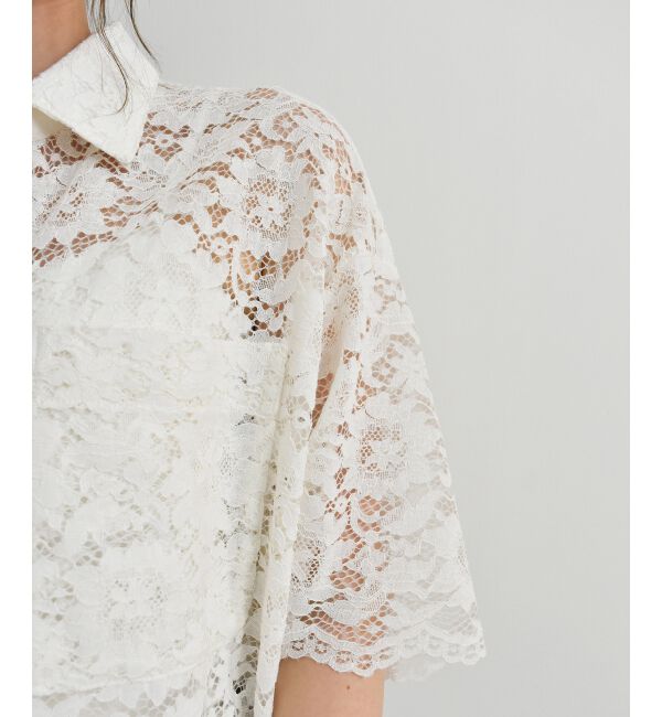  「フロントポケットフラワーコードレースシャツ」|シャツ・ブラウス|