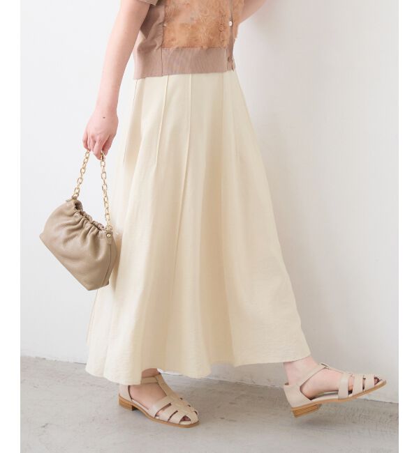  「パネルピンタックフレアスカート」|フレア|