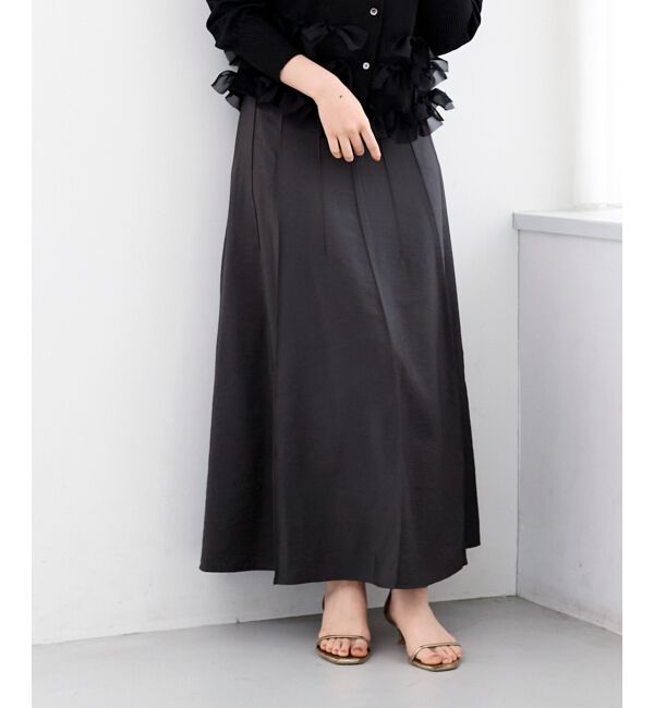  「パネルピンタックフレアスカート」|フレア|D／グレー