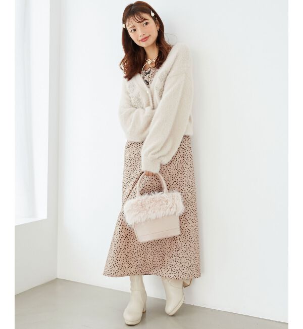 MAJESTICLEGON「プチリボンキャミワンピース」|ワンピース|ベージュ柄