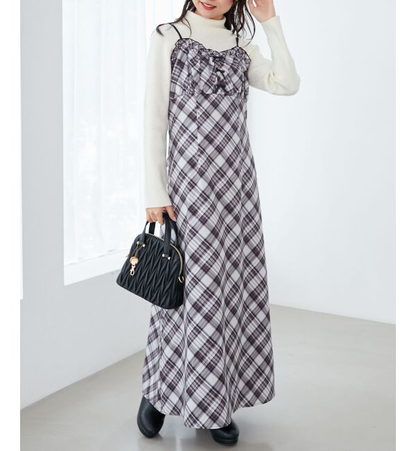 MAJESTICLEGON「プチリボンキャミワンピース」|ワンピース|グレー柄