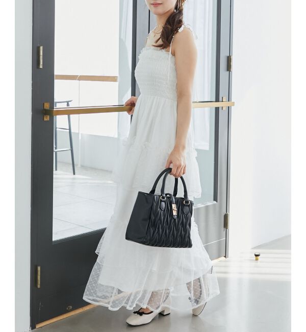  「パールチェーンキャミワンピース」|ワンピース|オフ／柄