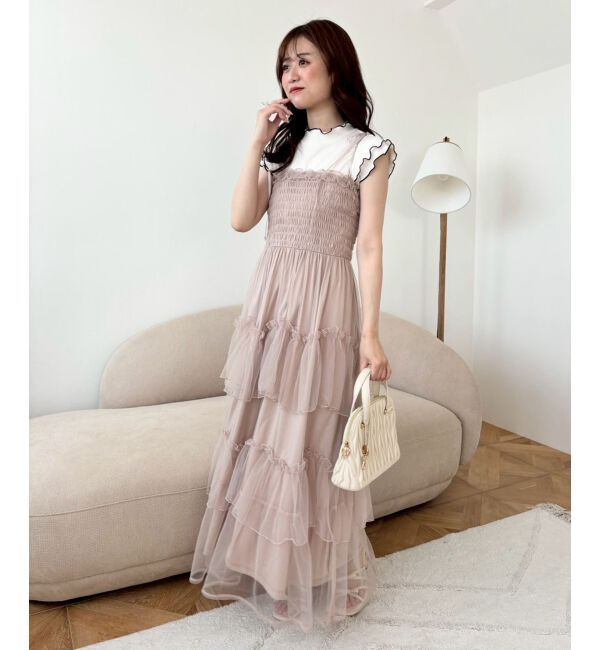  「パールチェーンキャミワンピース」|ワンピース|