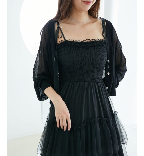  「パールチェーンキャミワンピース」|ワンピース|