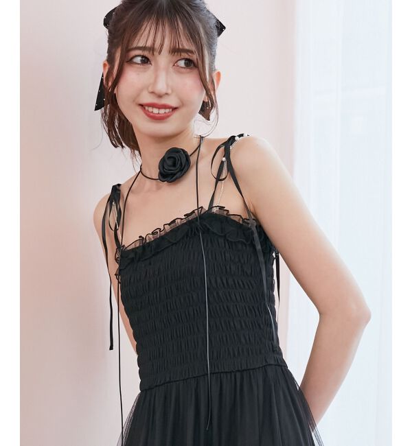  「パールチェーンキャミワンピース」|ワンピース|