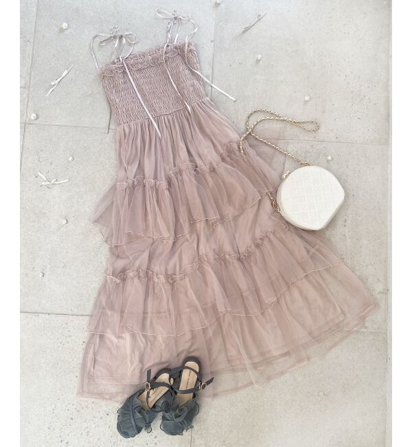  「パールチェーンキャミワンピース」|ワンピース|