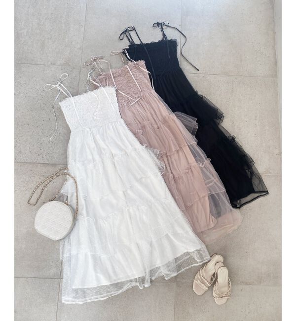  「パールチェーンキャミワンピース」|ワンピース|