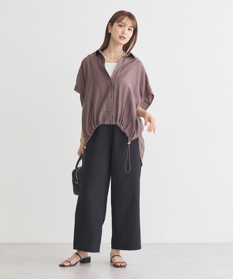 earth music&ecology「裾ドロストフレンチスリーブシャツ」|シャツ・ブラウス|