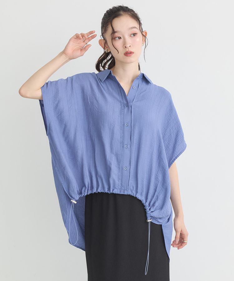 earth music&ecology「裾ドロストフレンチスリーブシャツ」|シャツ・ブラウス|