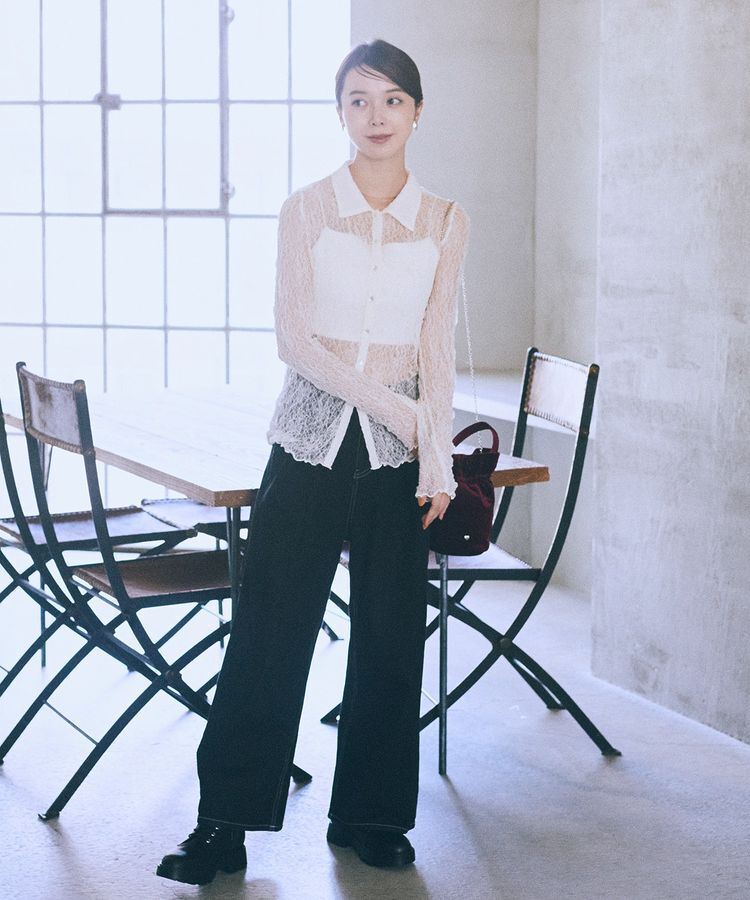 earth music&ecology「ストレッチレースシャツ」|シャツ・ブラウス|