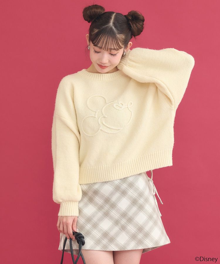 earth music&ecology「Disney/ミッキーコード刺繍ニットプルオーバー」|ニット・セーター|
