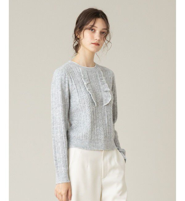LOULOU WILLOUGHBY「【LOULOU WILLOUGHBY】フロントフリルラメプルオーバー」|ニット・セーター|