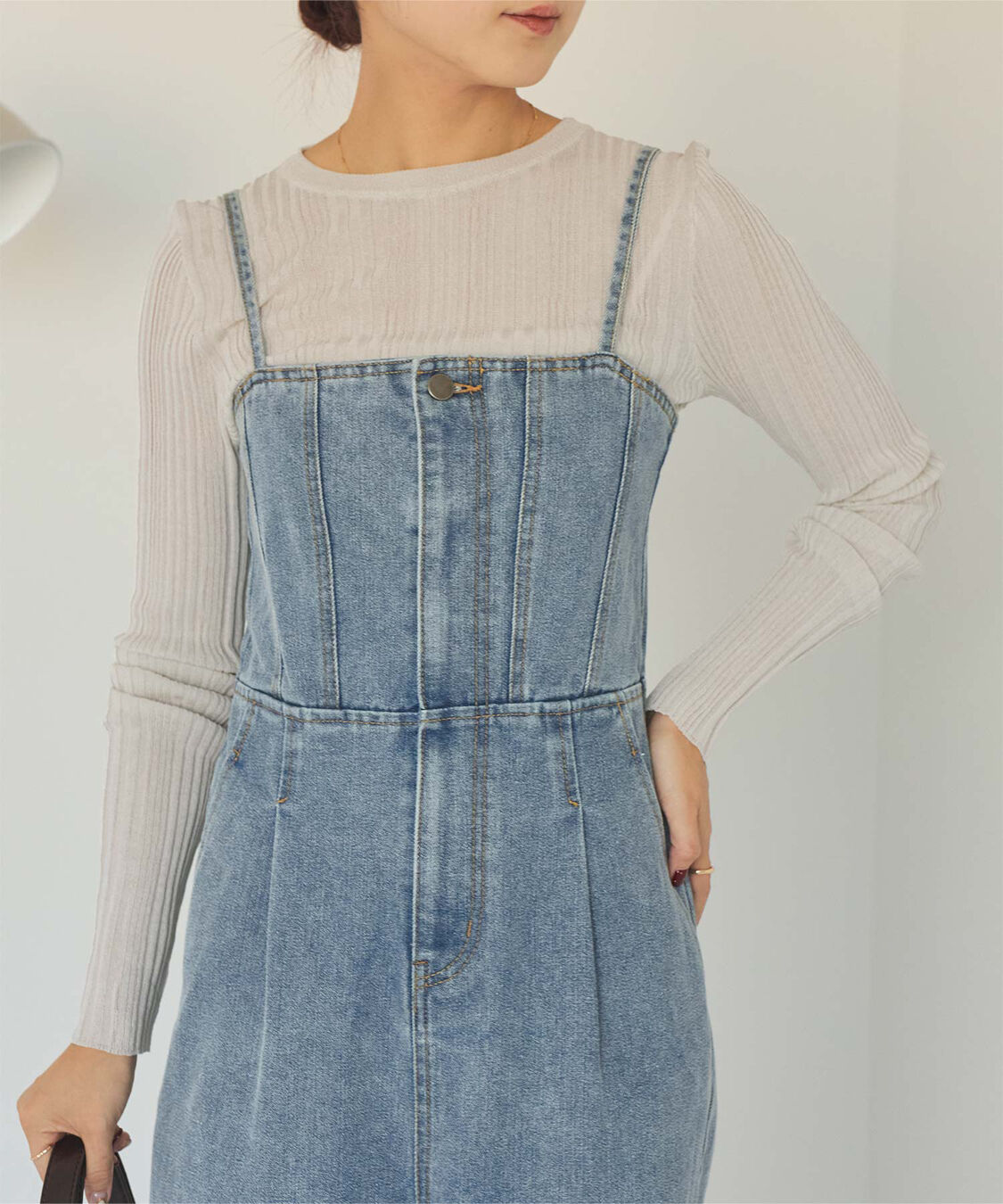 titivate「クルーネックランダムリブシアーニット」|ニット・セーター|