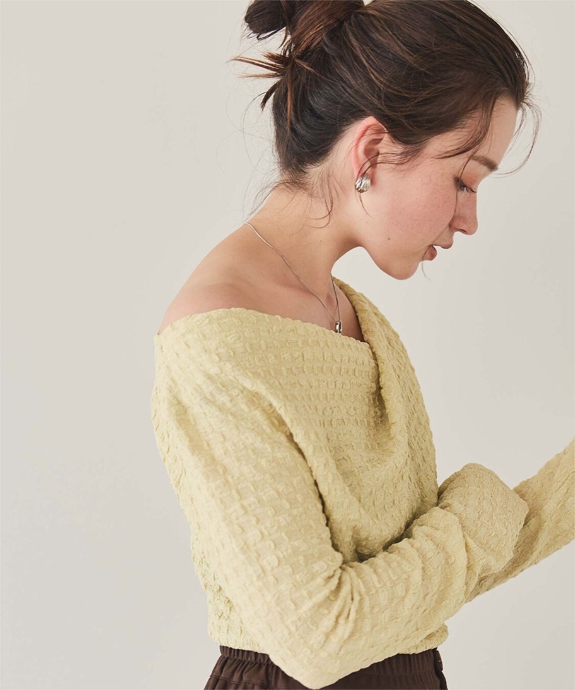 titivate「ドレープデザインロングスリーブトップス」|Tシャツ・カットソー|