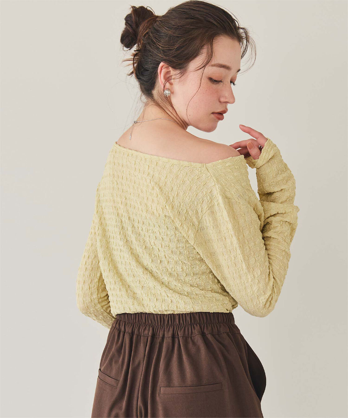 titivate「ドレープデザインロングスリーブトップス」|Tシャツ・カットソー|