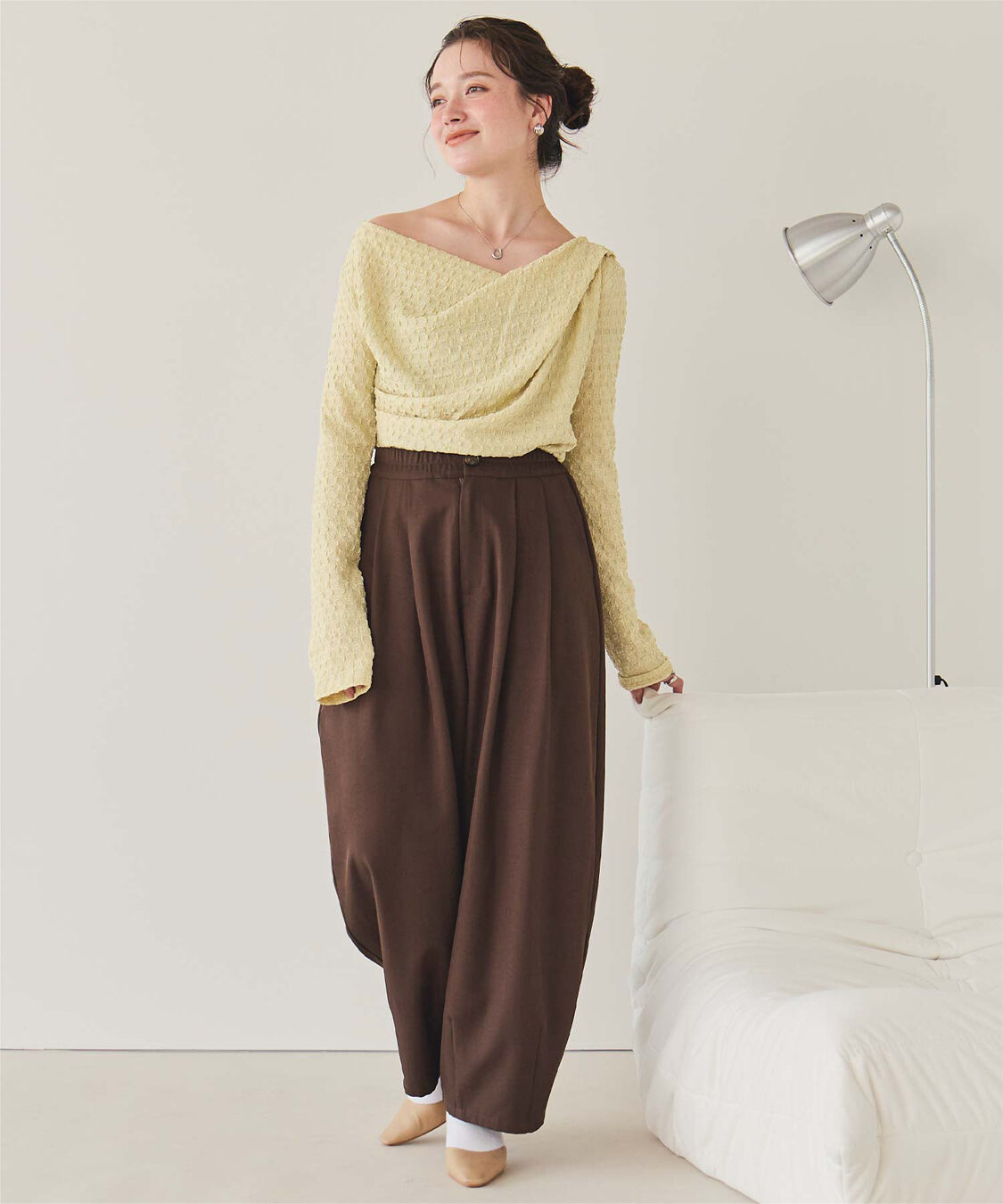 titivate「ドレープデザインロングスリーブトップス」|Tシャツ・カットソー|