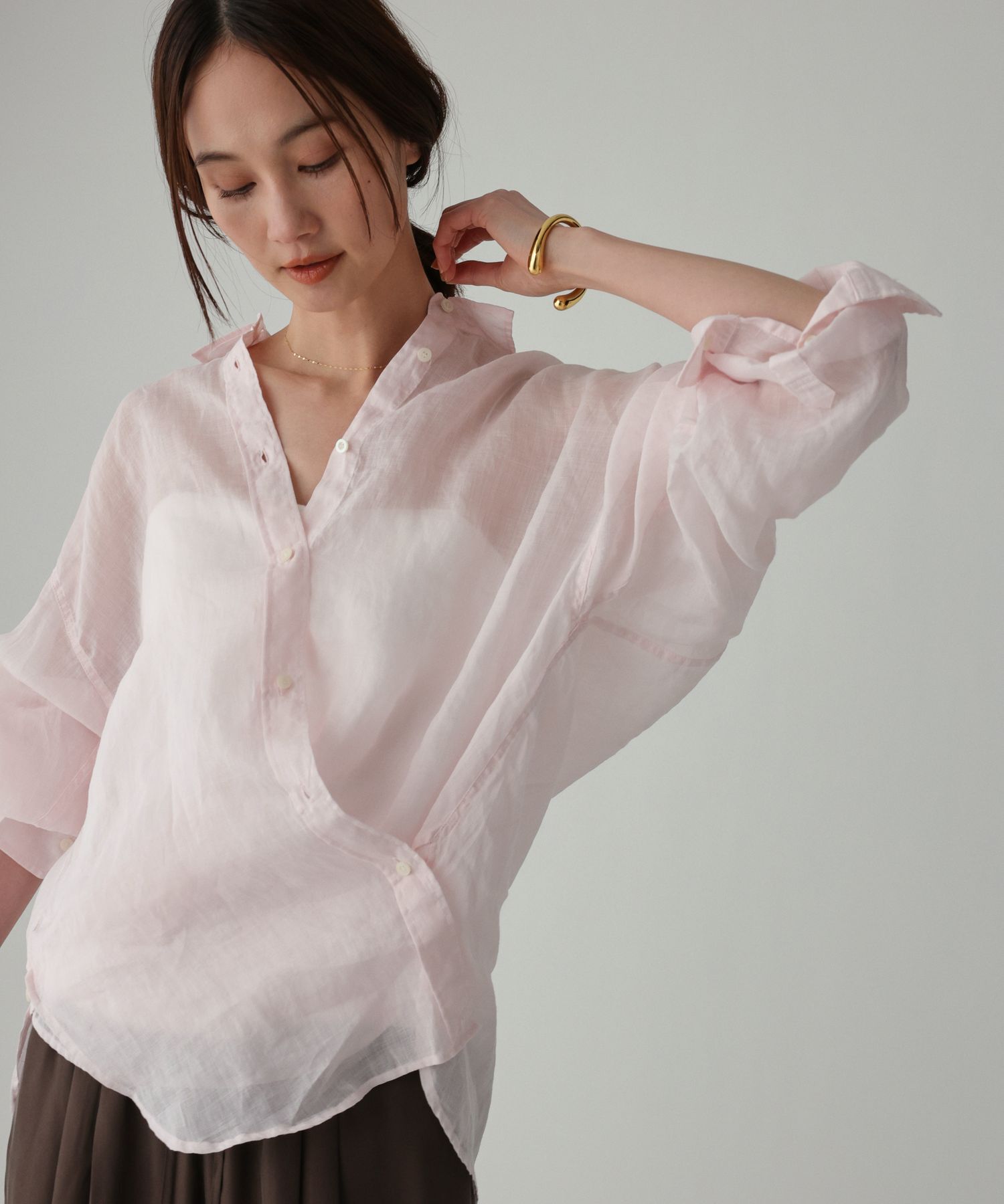 BABYLONE「ラミーシアーカシュクールシャツ」|シャツ・ブラウス|ﾋﾟﾝｸ