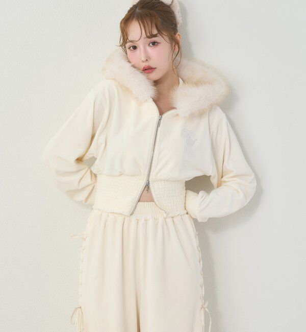  「【セットアップ可能】フェイクファーパーカー」|プルオーバー|