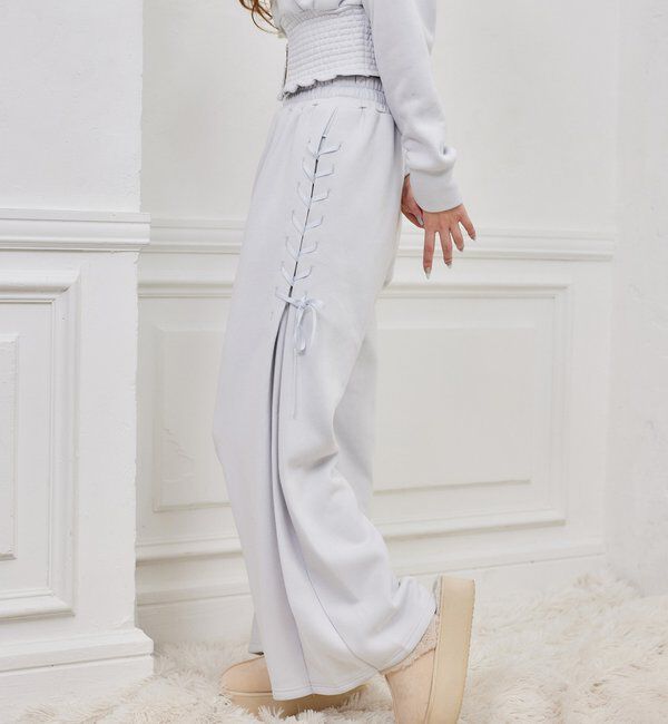  「【セットアップ可能】レースアップカットパンツ」|その他|