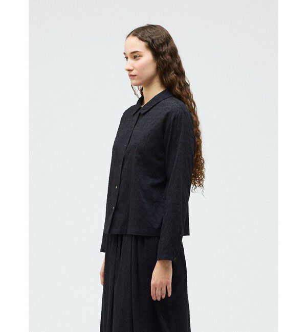 mizuiro ind「mizuiro ind ジャカードロングスリーブシャツ」|シャツ・ブラウス|