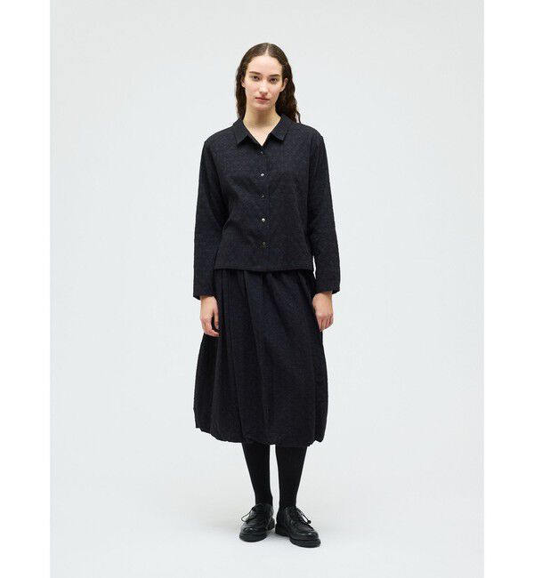 mizuiro ind「mizuiro ind ジャカードロングスリーブシャツ」|シャツ・ブラウス|