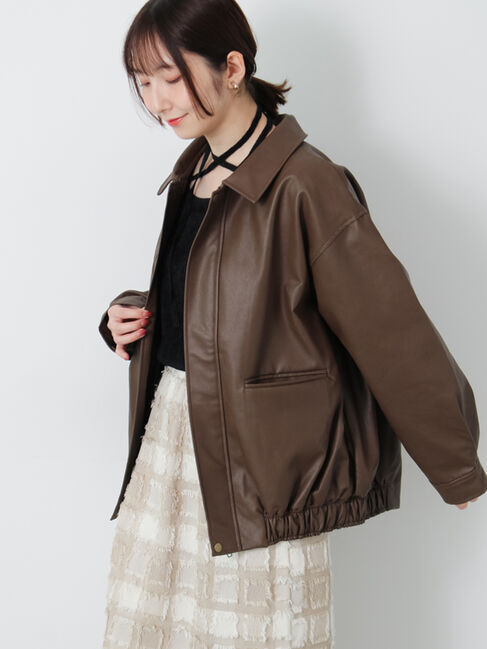 Te chichi TERRASSE「オーバーサイズブルゾン《2025autumn catalog item》」|ブルゾン・スタジャン|