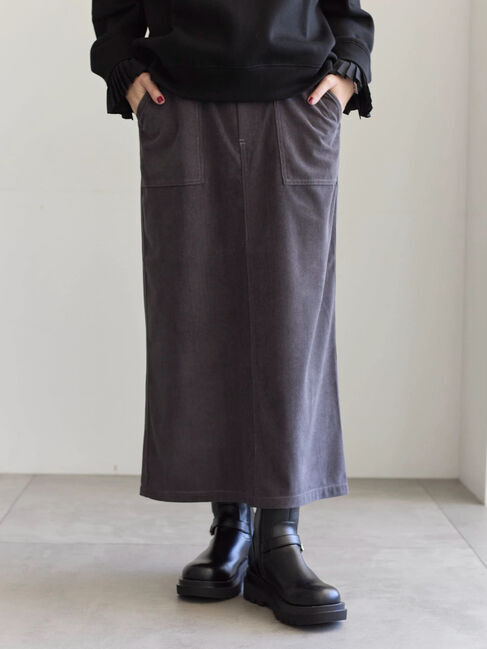 Samansa Mos2 blue「コーデュロイスカート」|スカート|チャコールグレー