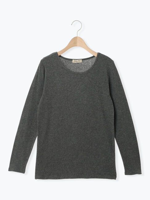 Samansa Mos2「【吸湿発熱】ベア天無地クルーネック」|Tシャツ・カットソー|