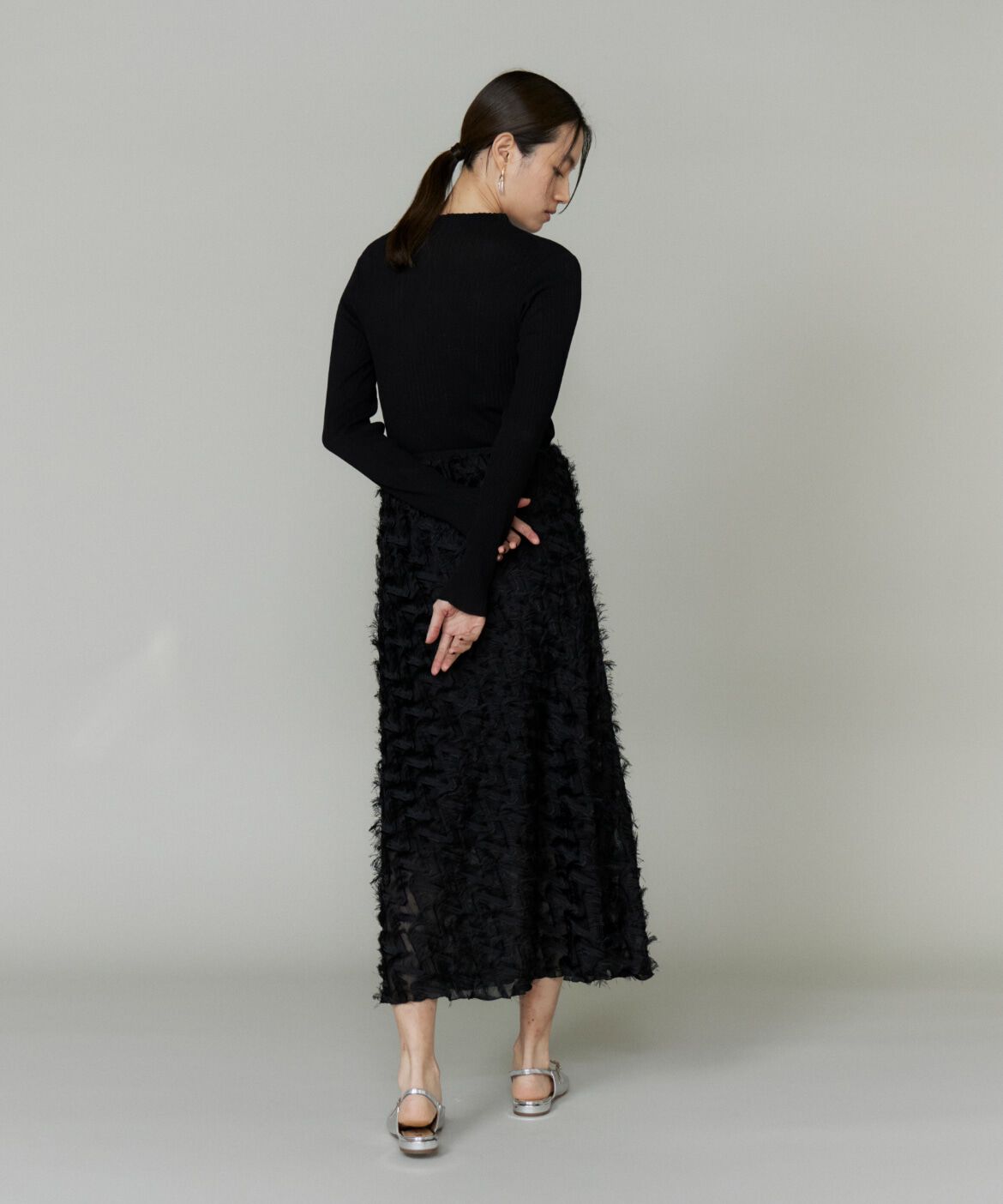 INED「ジャガードスカート」|フレア|