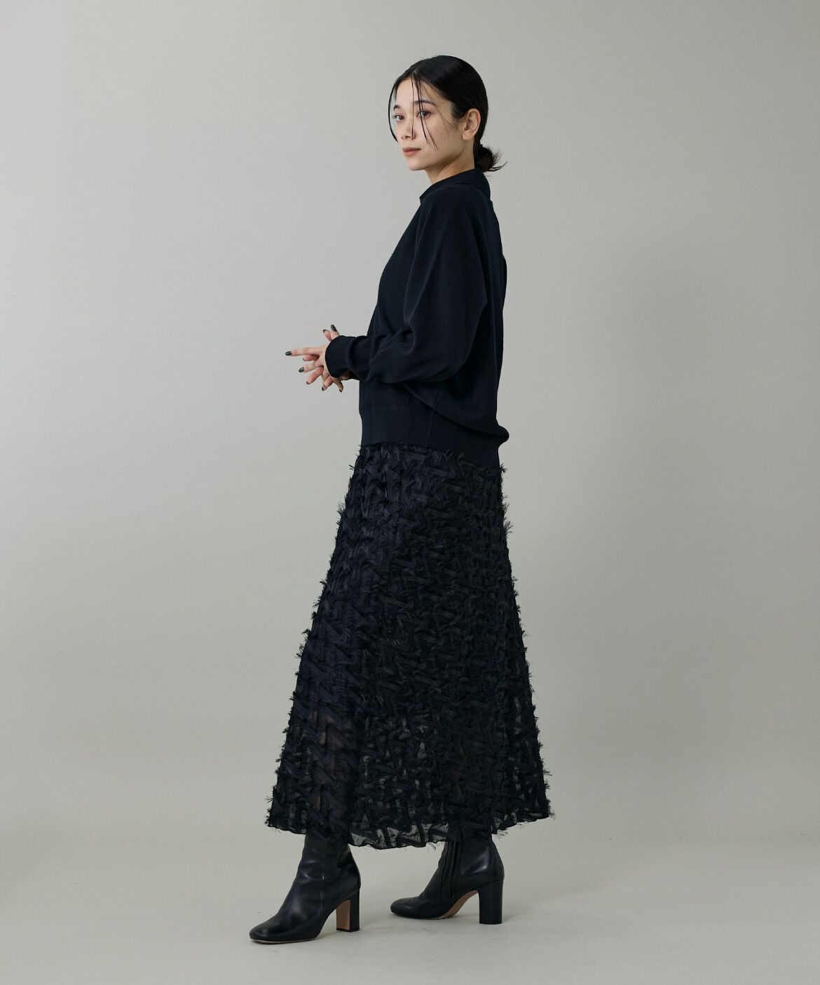 INED「ジャガードスカート」|フレア|