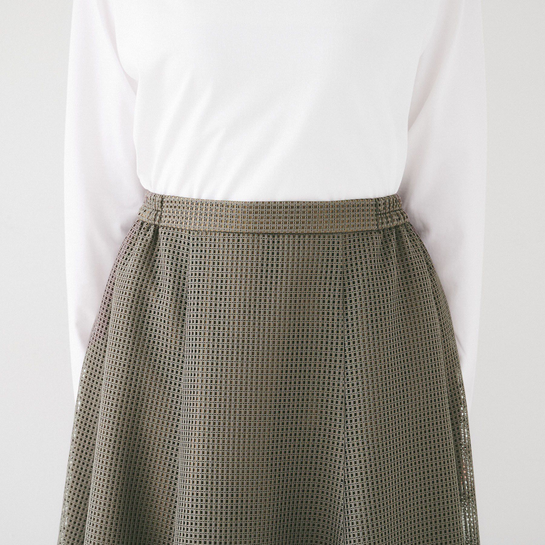 UNTITLED「【手洗い可/トレンド】メッシュフレアスカート」|スカート|