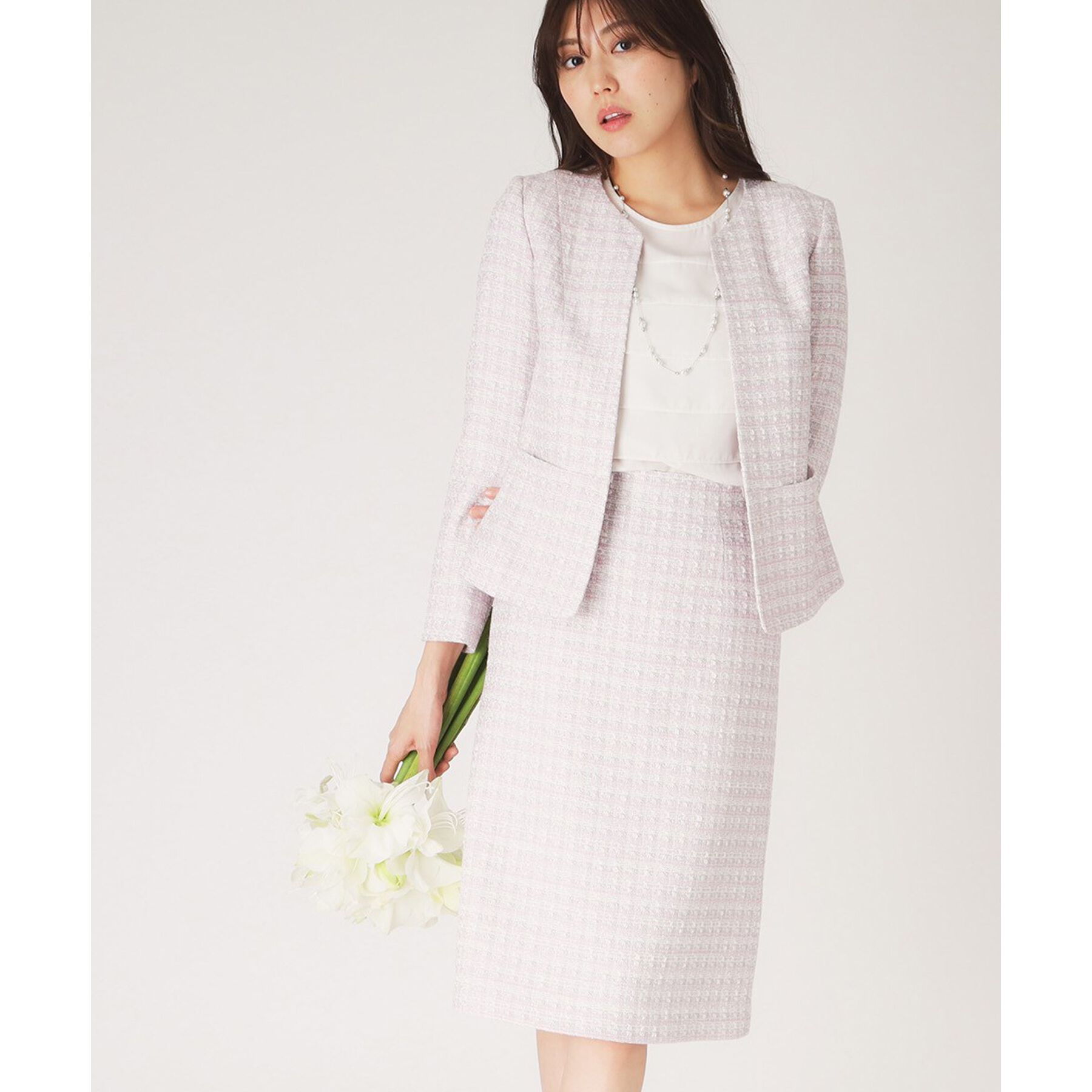 COUP DE CHANCE「【日本製】ファンシーツィードのセミAラインスカート」|スカート|