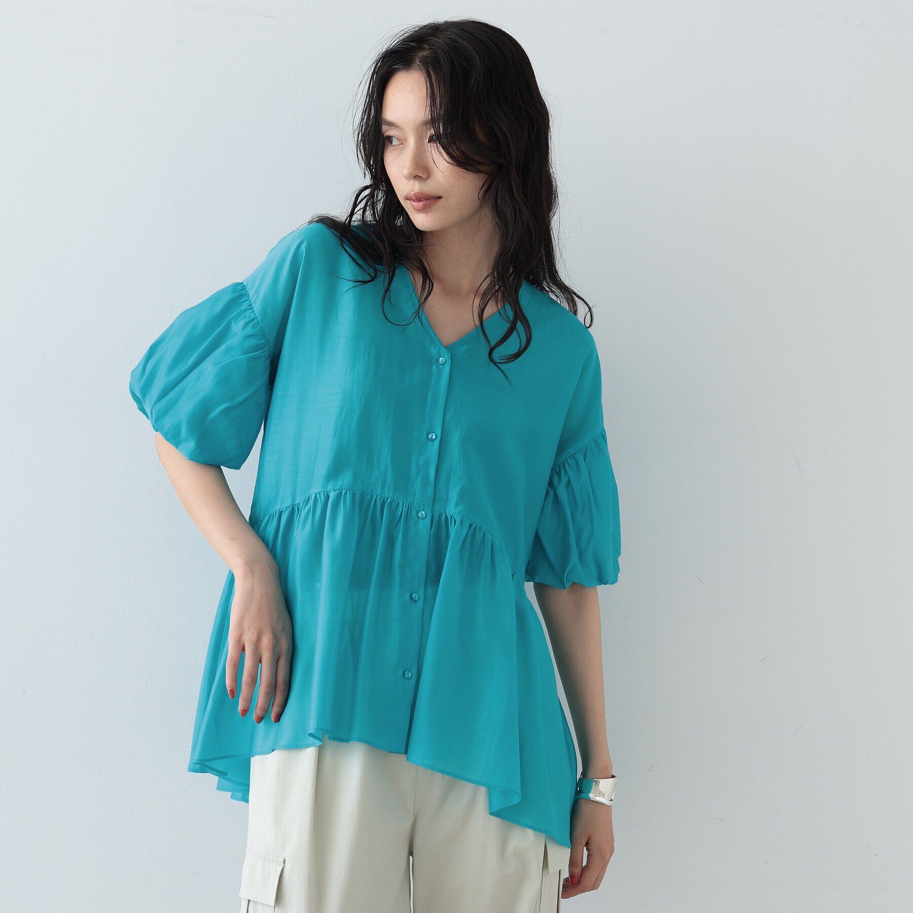 GALLEST「シアーペプラムブラウス」|シャツ・ブラウス|